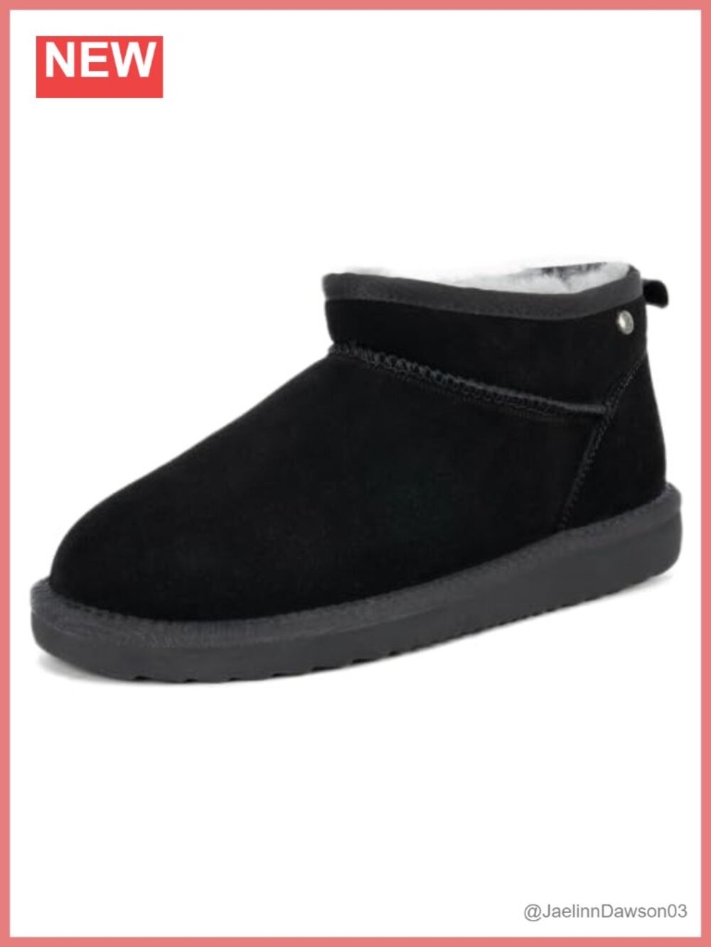 Genuine Shearling Lined Waterproof Suede Ankle Boots, Winter Warm Mini Boots